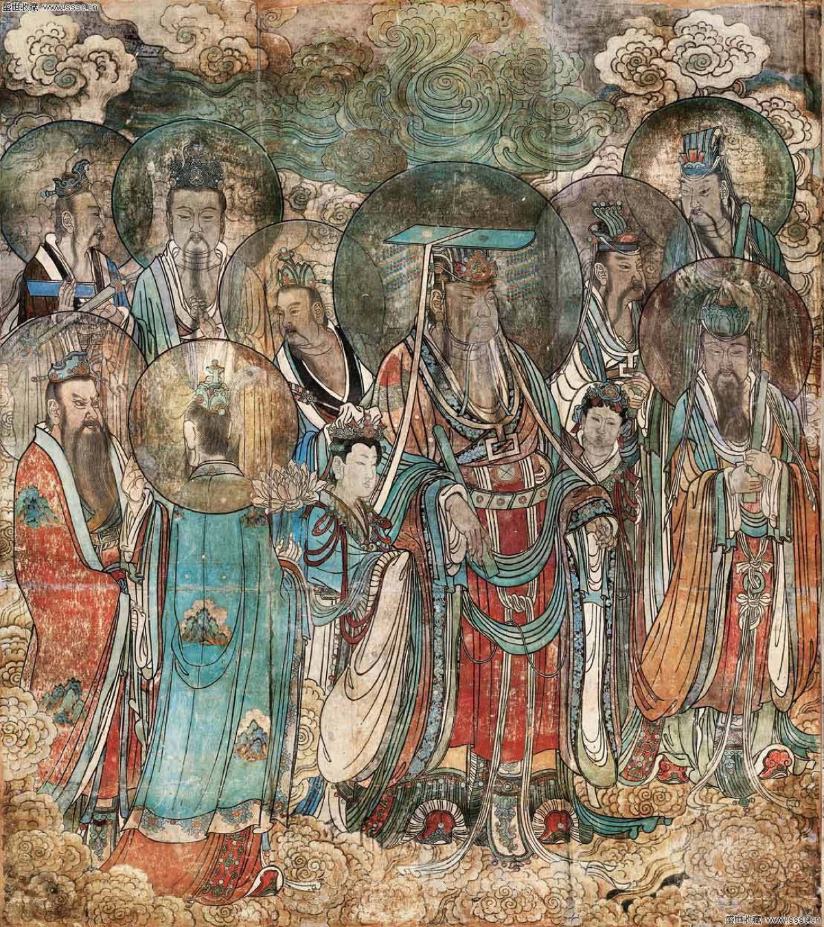 元《永乐宫壁画》 沿袭画圣吴道子"纯菜条"
