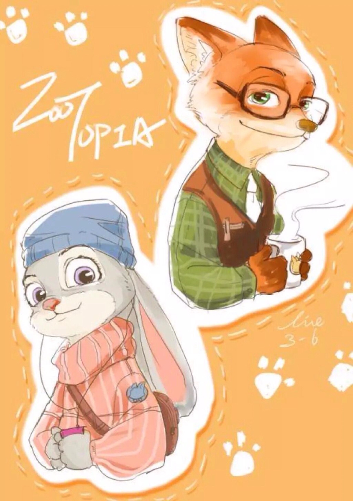 疯狂动物城# #zootopia# #nick# #judy# 狐兔cp,可爱饭