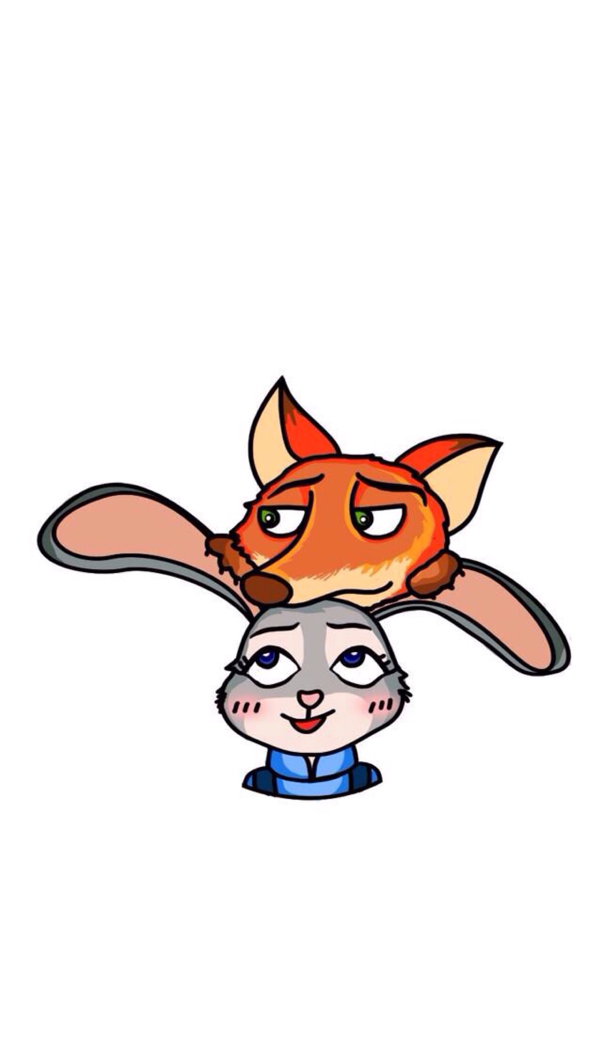 疯狂动物城# #zootopia# #nick# #judy# 狐兔cp,可爱饭绘壁纸