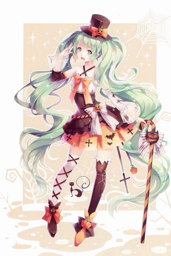 初音未来 初音 初音家族 万圣节 小女巫 巫女套 华丽丽 万圣 万圣二