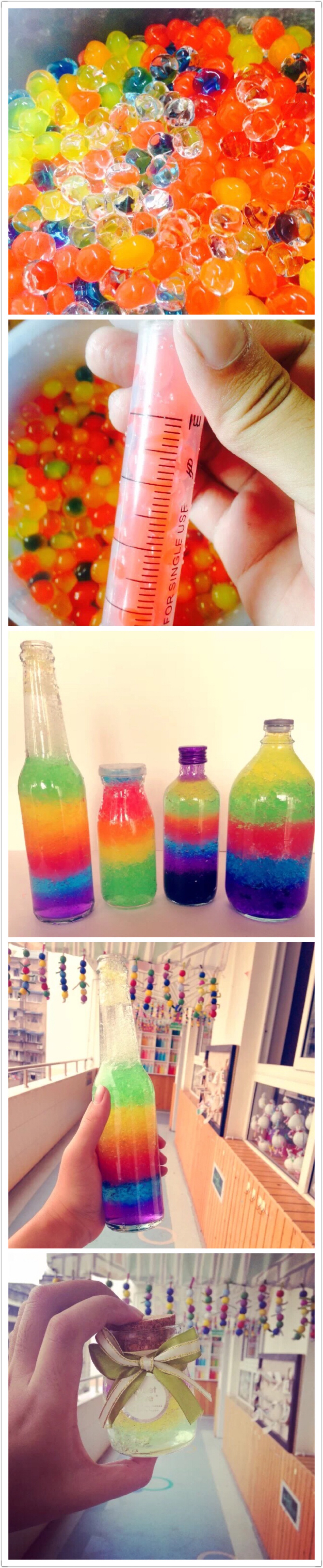 彩虹瓶水晶泥制作教程