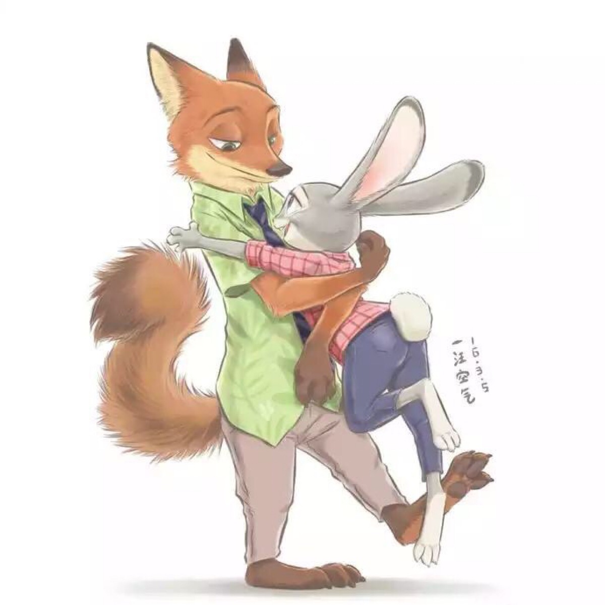 狐狸兔子情侣头像一对图片