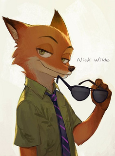 zootopia 疯狂动物城 nick&judy 3d动画 电影 同人 手绘 人设 海报
