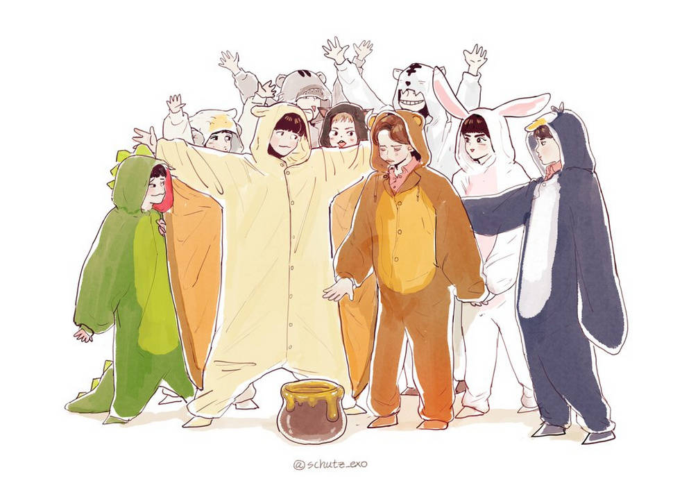 Exo动物睡衣动漫图片大全 Exo动物睡衣动漫图片在线观看 梨子网