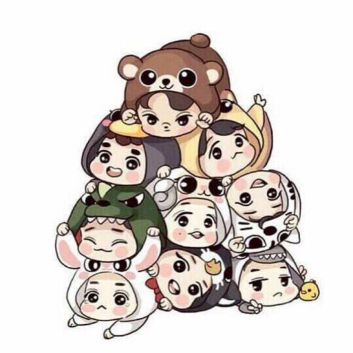 Exo动物睡衣卡通图 万图壁纸网