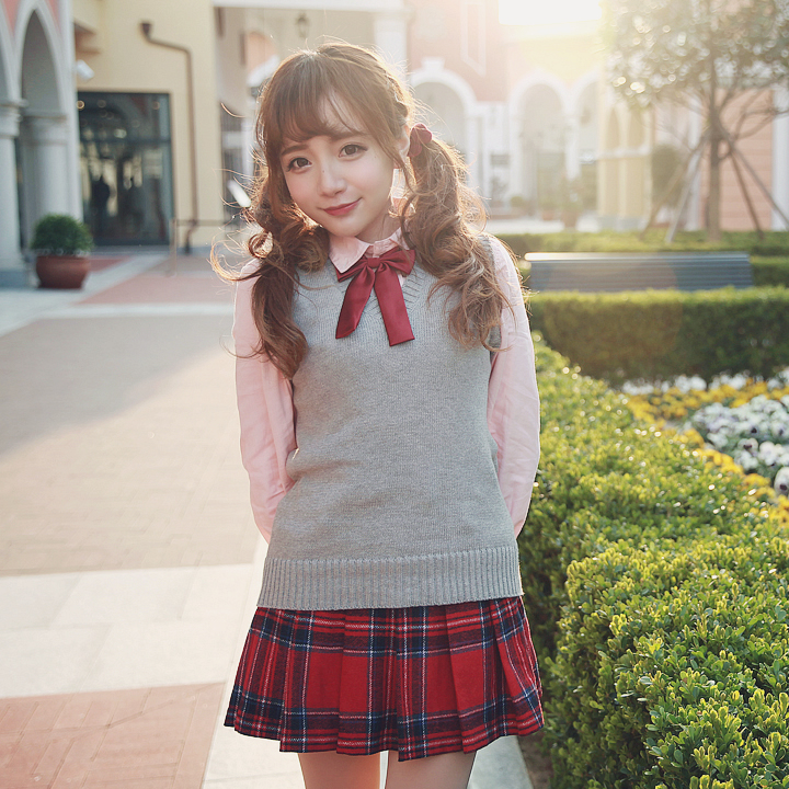 bobon21乖乖牌 学院风jk制服针织背心t1337