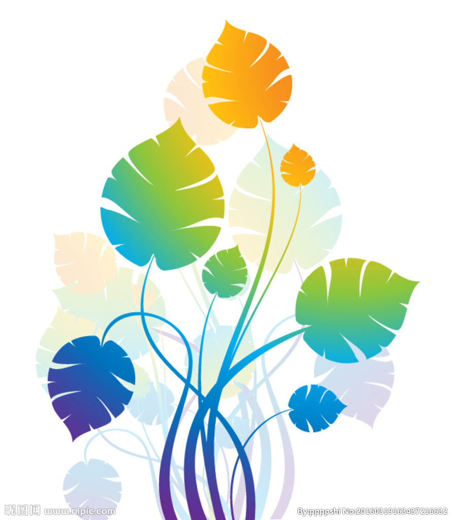 植物插画设计图__花边花纹_底纹边框_设计