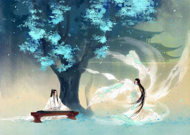 1080P电脑壁纸古风,电脑壁纸唯美古风 古风 手机壁纸 电脑壁纸 素材 深蓝 鲤汪