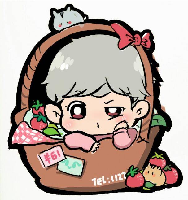 exo朴灿烈chanyeol头像q版fanart草莓手绘插画萌by.栗子灿烈