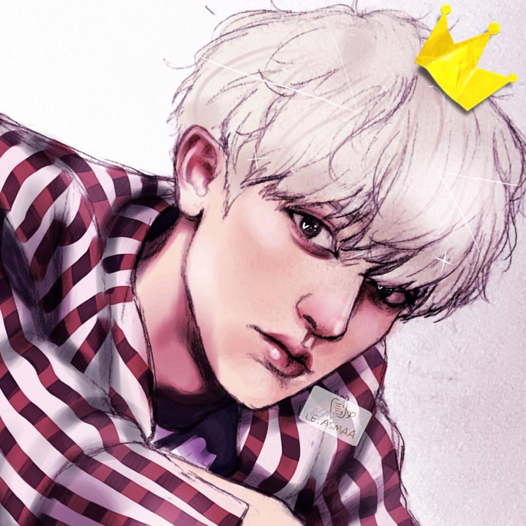 exo 朴灿烈fanart手绘插画壁纸桌面头像by.le_asmaa