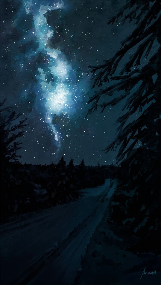 情调,背景,独特画风,气氛,深夜星空
