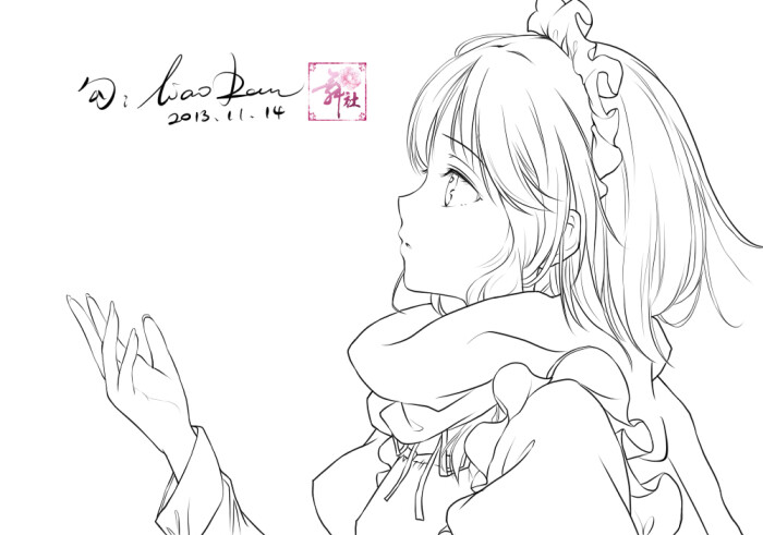 动漫,线稿,少女系列
