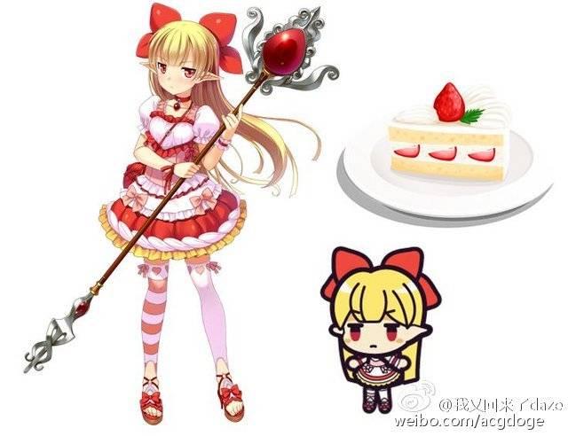 食物拟人图#草莓蛋糕