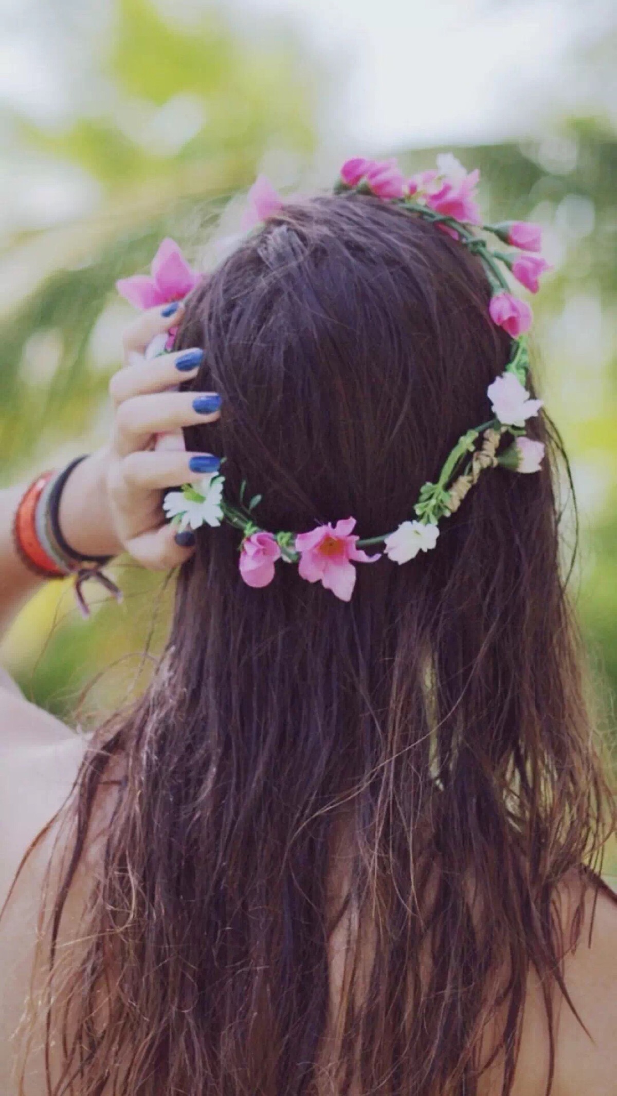 欧美,背影,女生,花