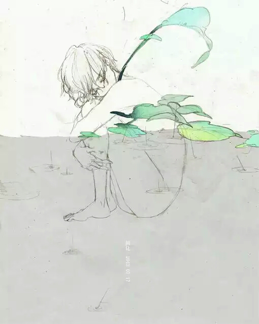 蜷缩起来 像是要睡去的你