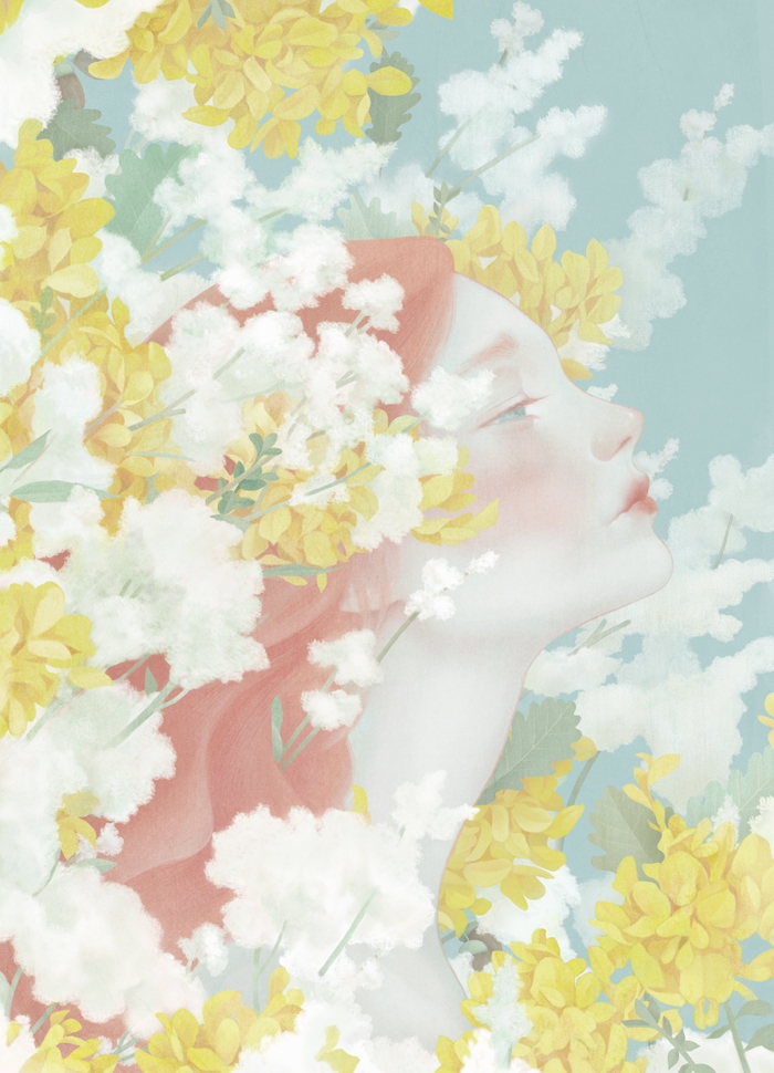 唯美手绘美女插画