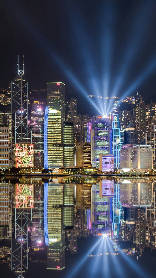 香港维多利亚港竖屏图片