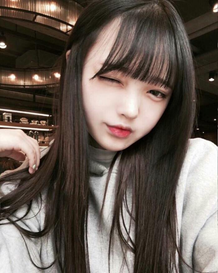 浪味girl の 可爱 乖巧 刘海 长发