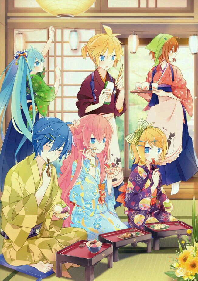二次元 vocaloid 初音未来 巡音流歌 镜音双子 kaito meiko pixiv搬运