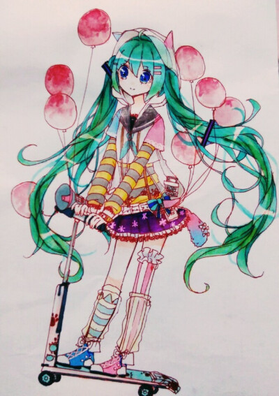 点赞  评论  手绘 水彩 马克笔 初音 0 57 叶潇洒  发布到  初音未来