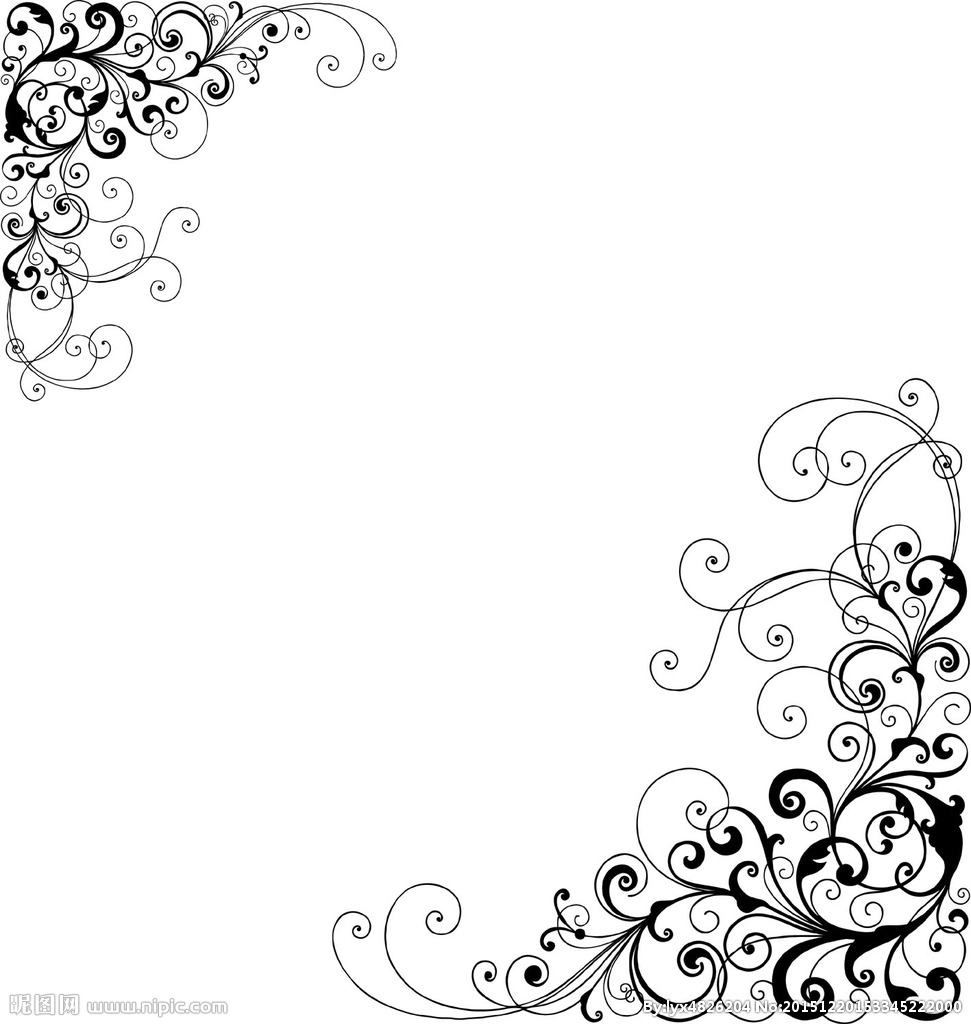 对角花矢量雕刻线条设计图__花边花纹_底