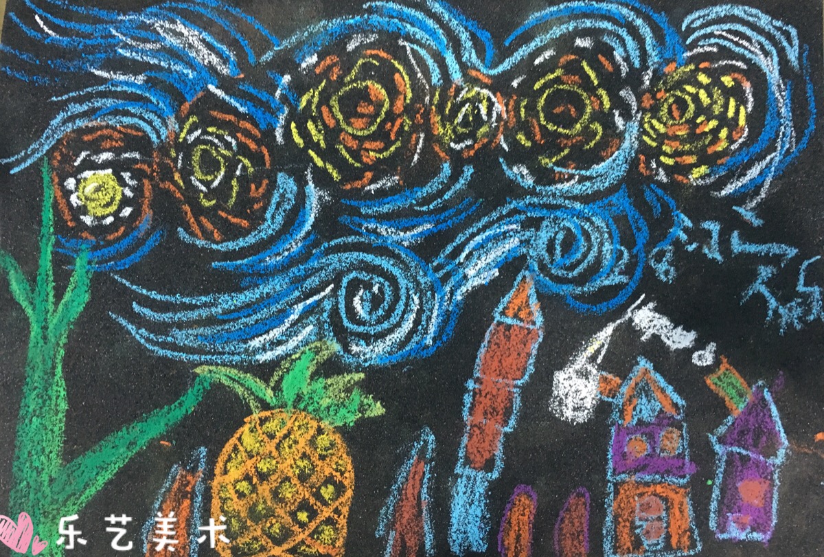 并赏析了《星空》,原作《星空》是一幅油画作品,具有丰富的想象力
