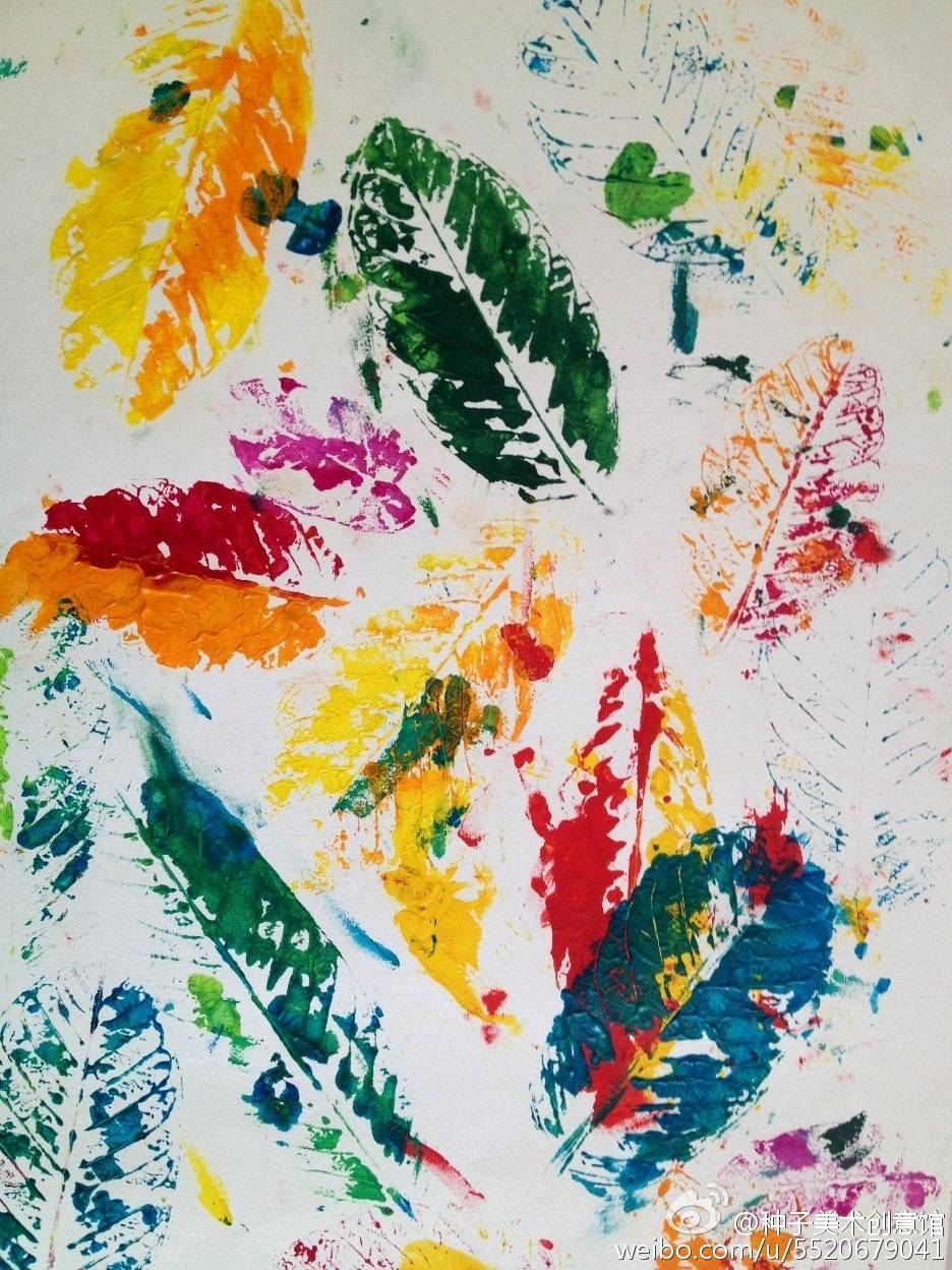树叶拓印图片