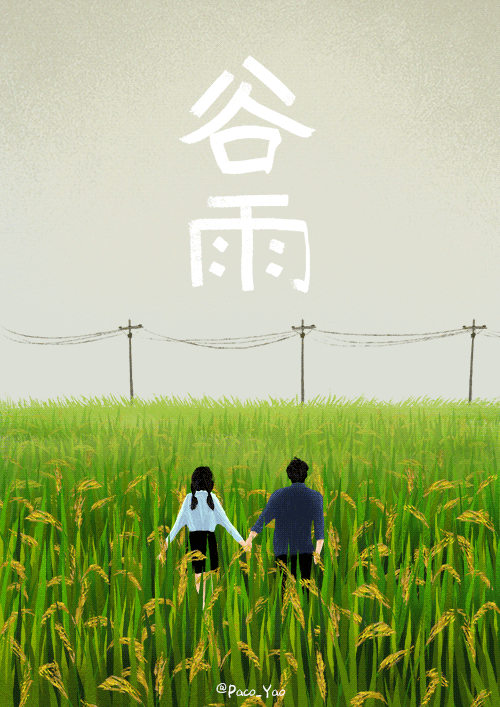 paco_yao 插画 原创 壁纸 gif 动图 二十四节气 24节气 谷雨