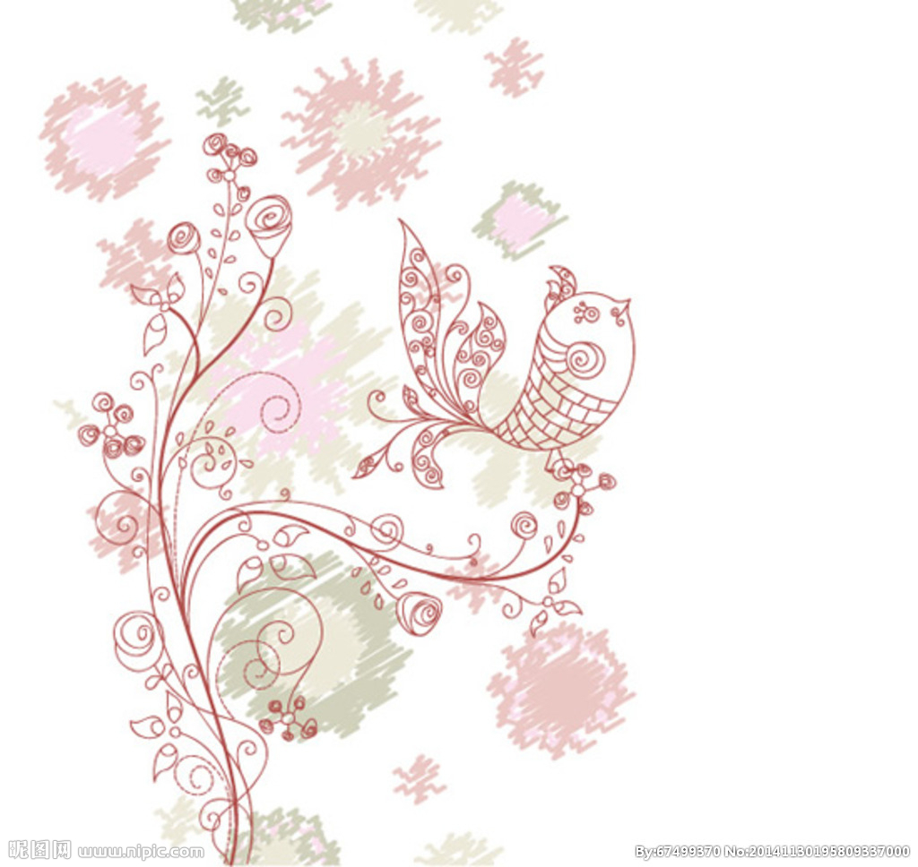 卷曲花纹底纹设计图__花边花纹_底纹边框