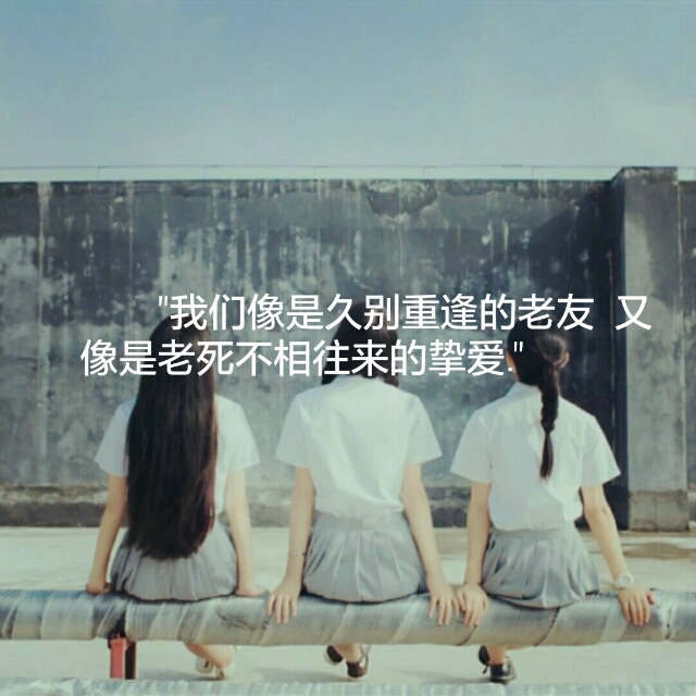 "我们像是久别重逢的老友 ,又像是老死不相往来的挚爱.