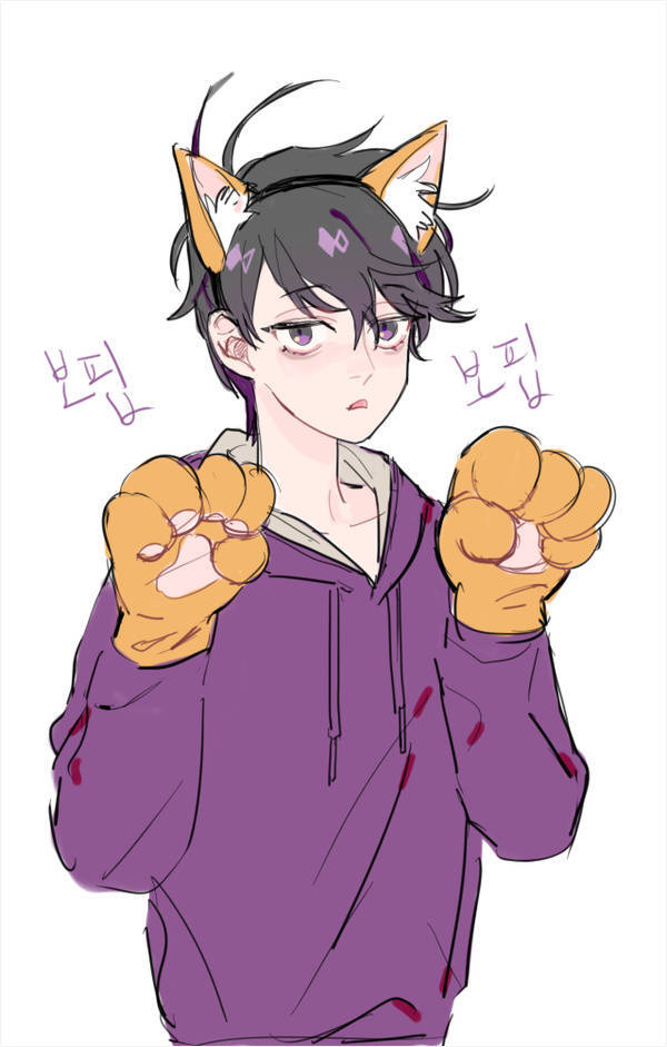 71沐湷搬运71二次元 插画 动漫 阿松先生 可爱 男子 一松 猫爪