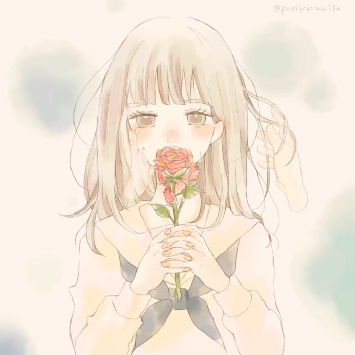 水手服 少女 小清新 温馨 治愈 花泪萌 二次元 高清 壁纸 插画 头像