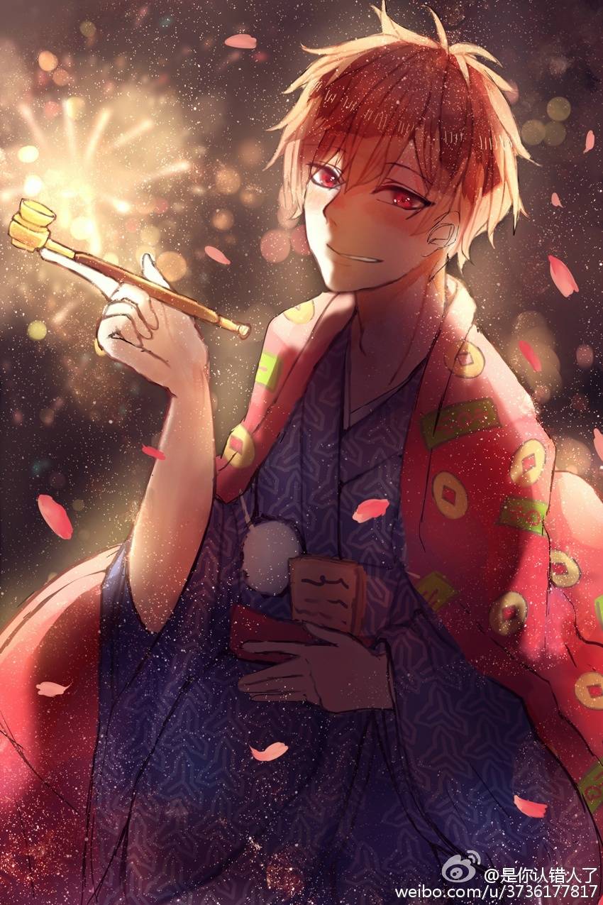 沐湷搬运二次元 插画 动漫 阿松先生 同人 帅气 和服 小松 可爱 元气.