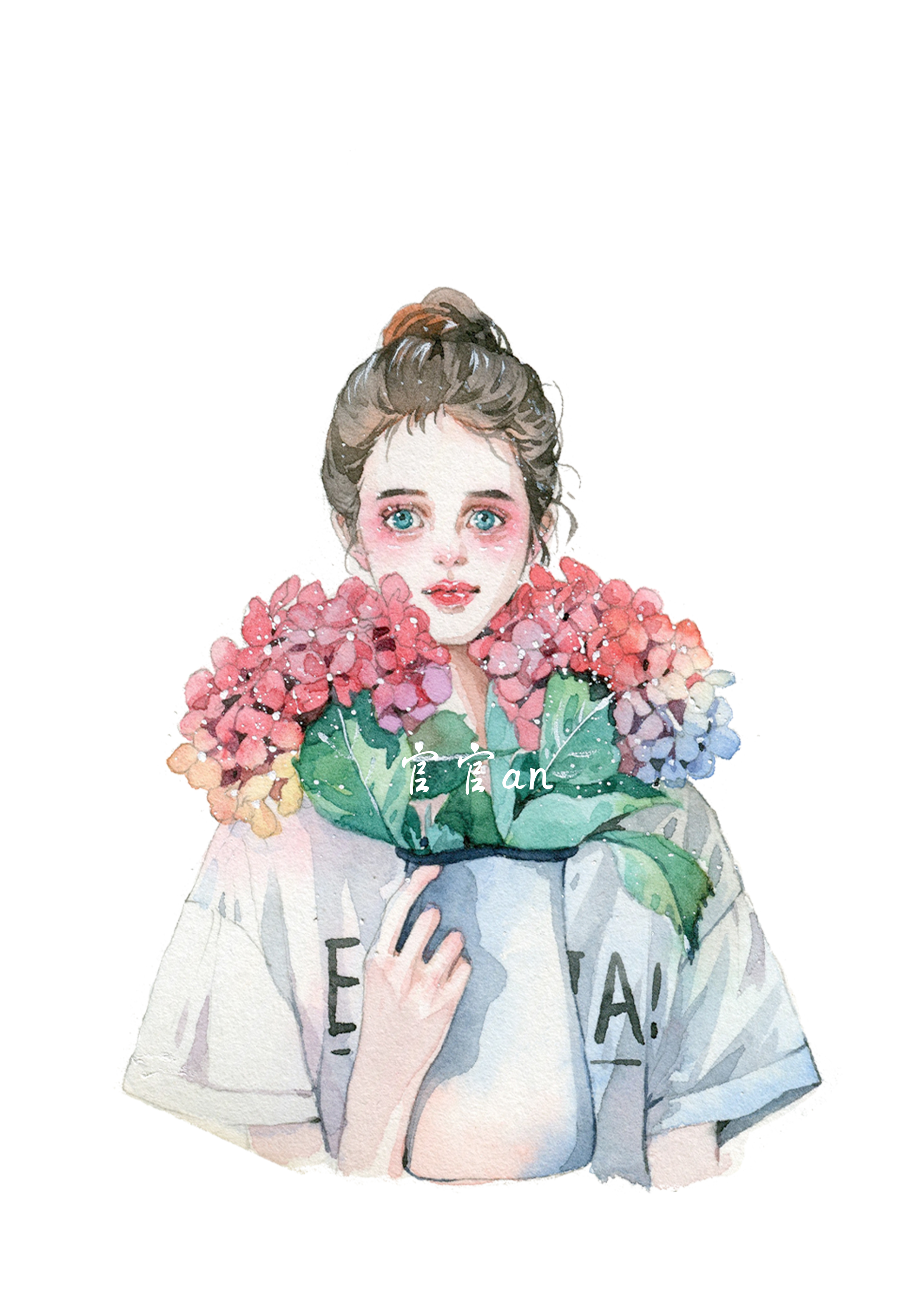 捧花少女