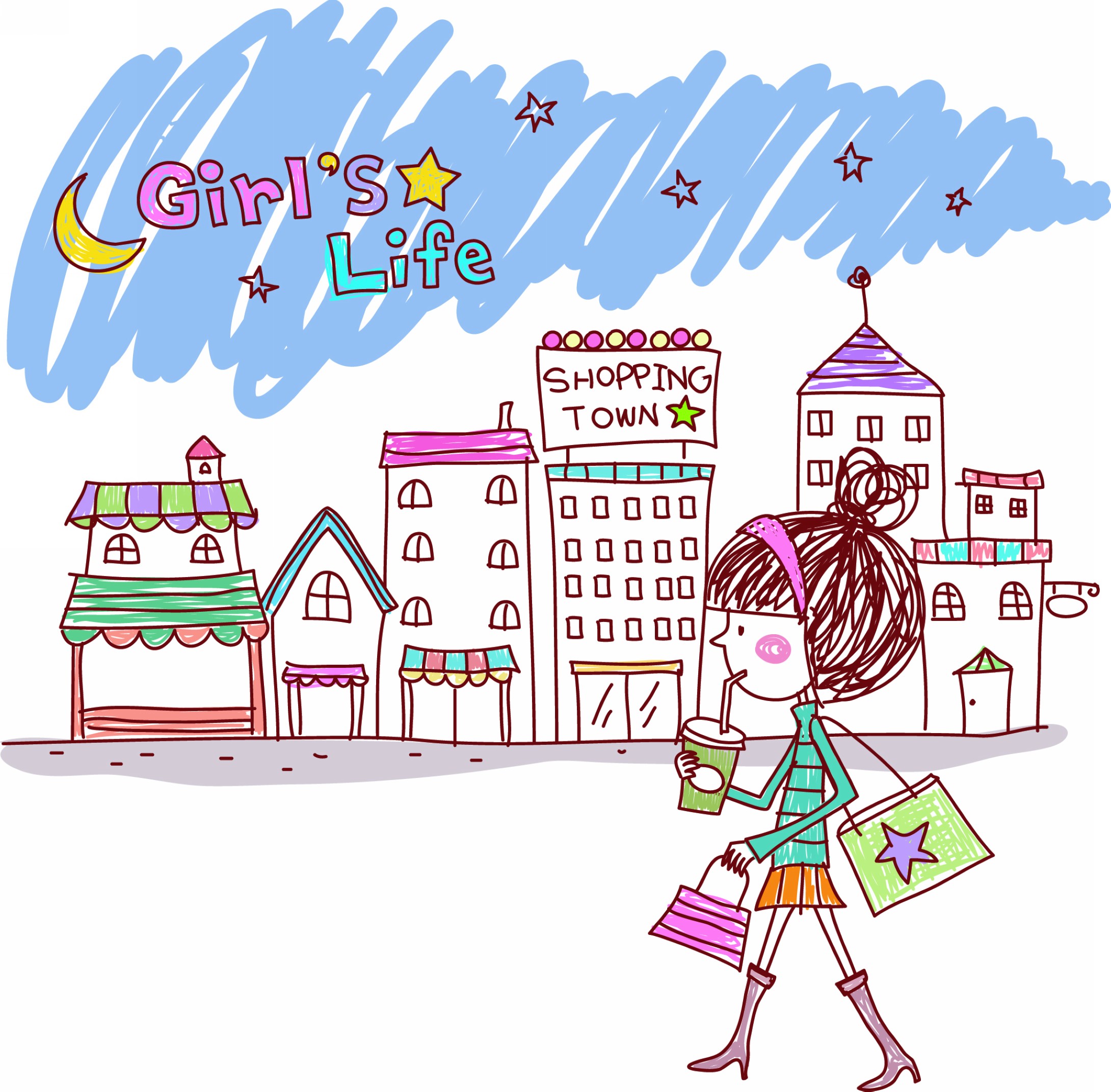 女孩的生活 girls life 图01 购物 回家 夜晚