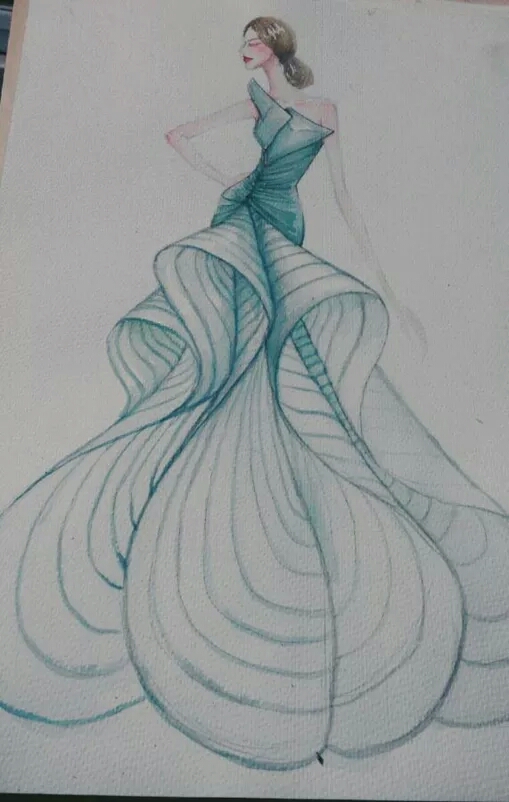 服装 设计 手绘 礼服 素描 手稿 铅笔画 设计图 婚纱 唯美 草稿 草图图片