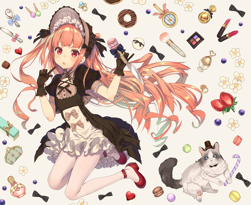 插画pixiv p站 二次元 acgn 甜甜圈 马卡龙 萝莉 少女 壁纸 哥特萝莉
