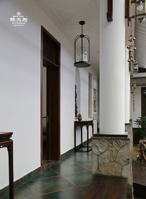 混搭四合院别墅过道吊顶装修效果图大全2014图片