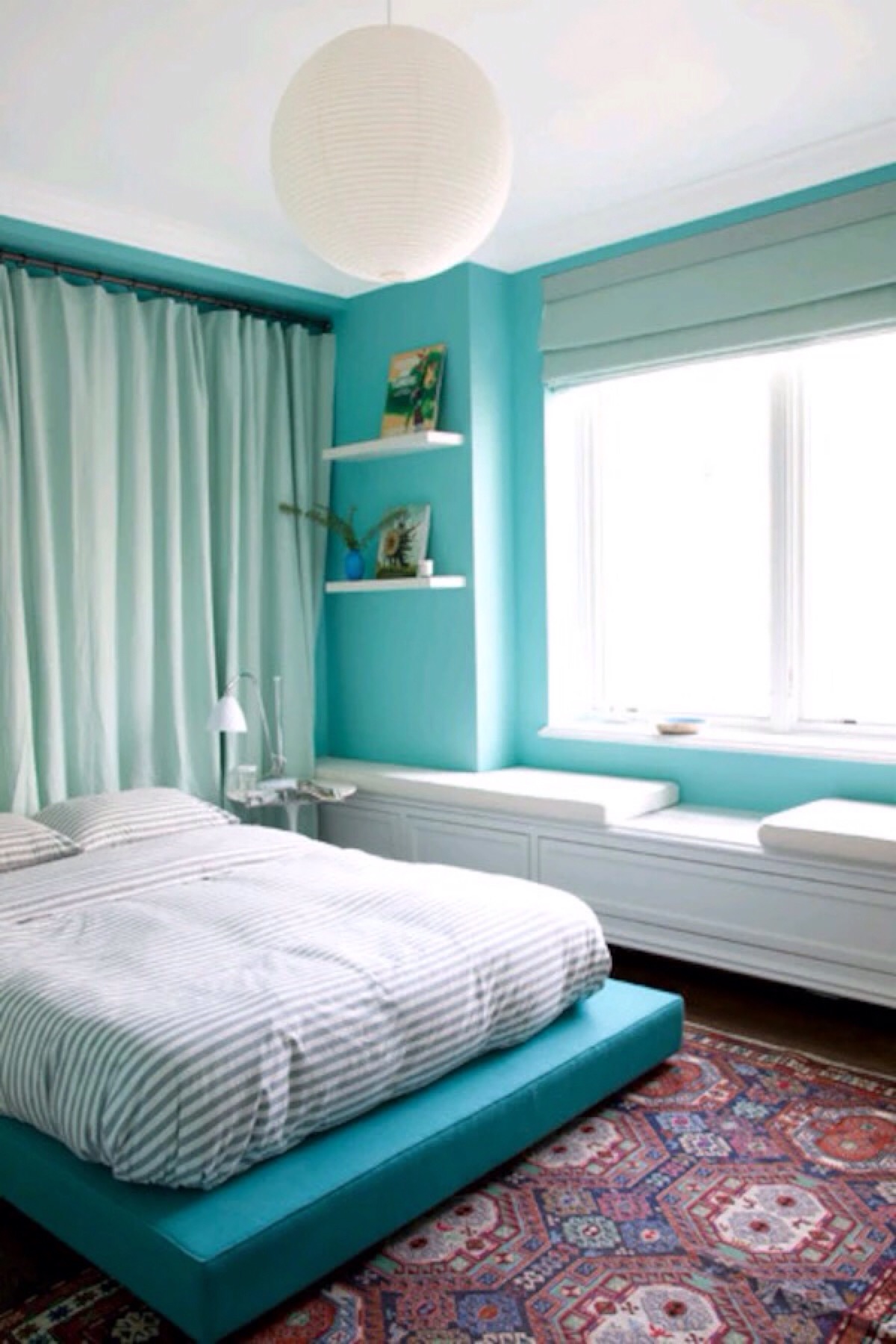 卧室薄荷绿墙面效果图图片