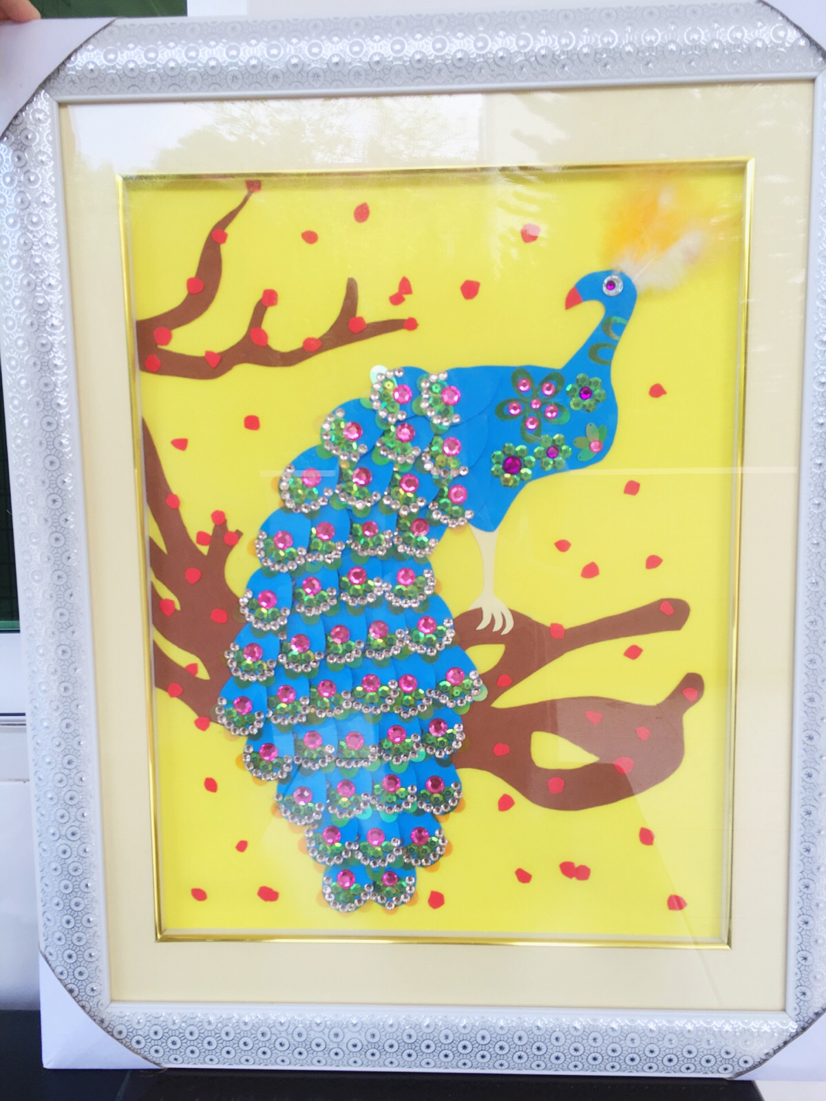 海绵纸粘贴画.孔雀