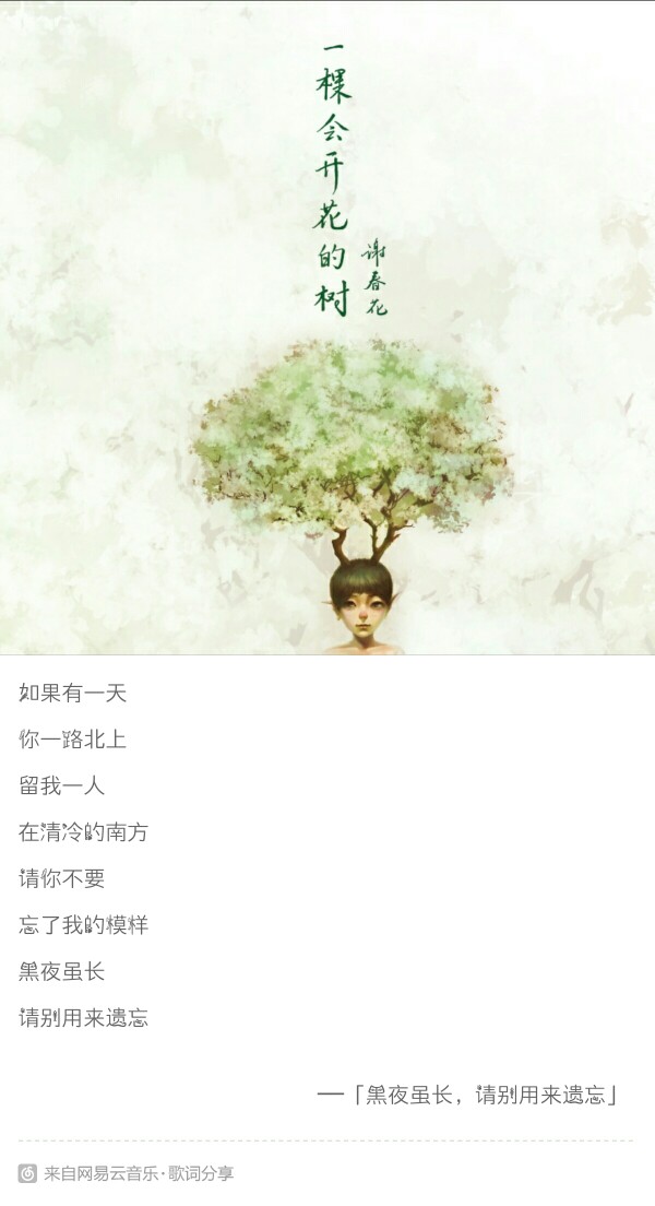 如果有一天你一路北上留我一人在清冷的南方请你不要忘了我的模样黑夜