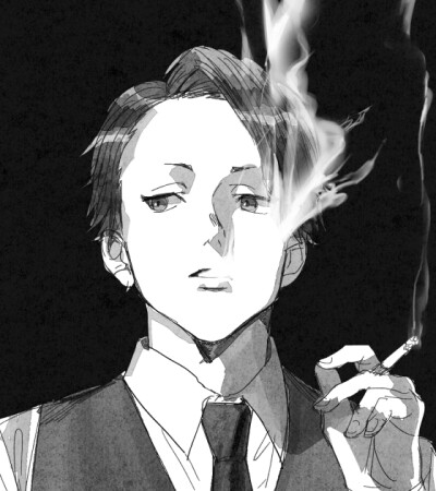 神永 实井 动漫 封面 壁纸 头像 妖孽 美少年 插画 手绘 头像 抽烟