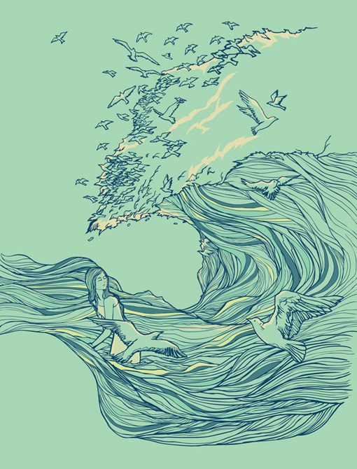 show一组极具飘逸线条感的抽象手绘插画作品,来自萨瓦迪卡插画师