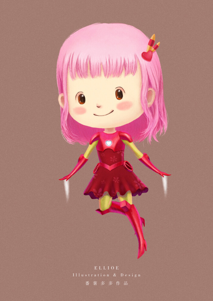 super girl 超能女孩 系列插画 钢铁女