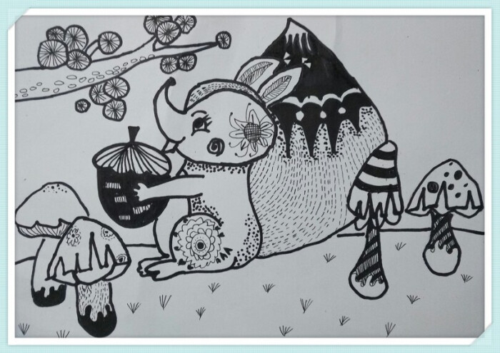 儿童线描,小松鼠
