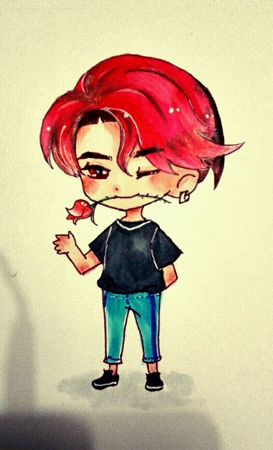 啾唧 q版 手绘 马克笔 上色 帅哥 美男 可爱 萌