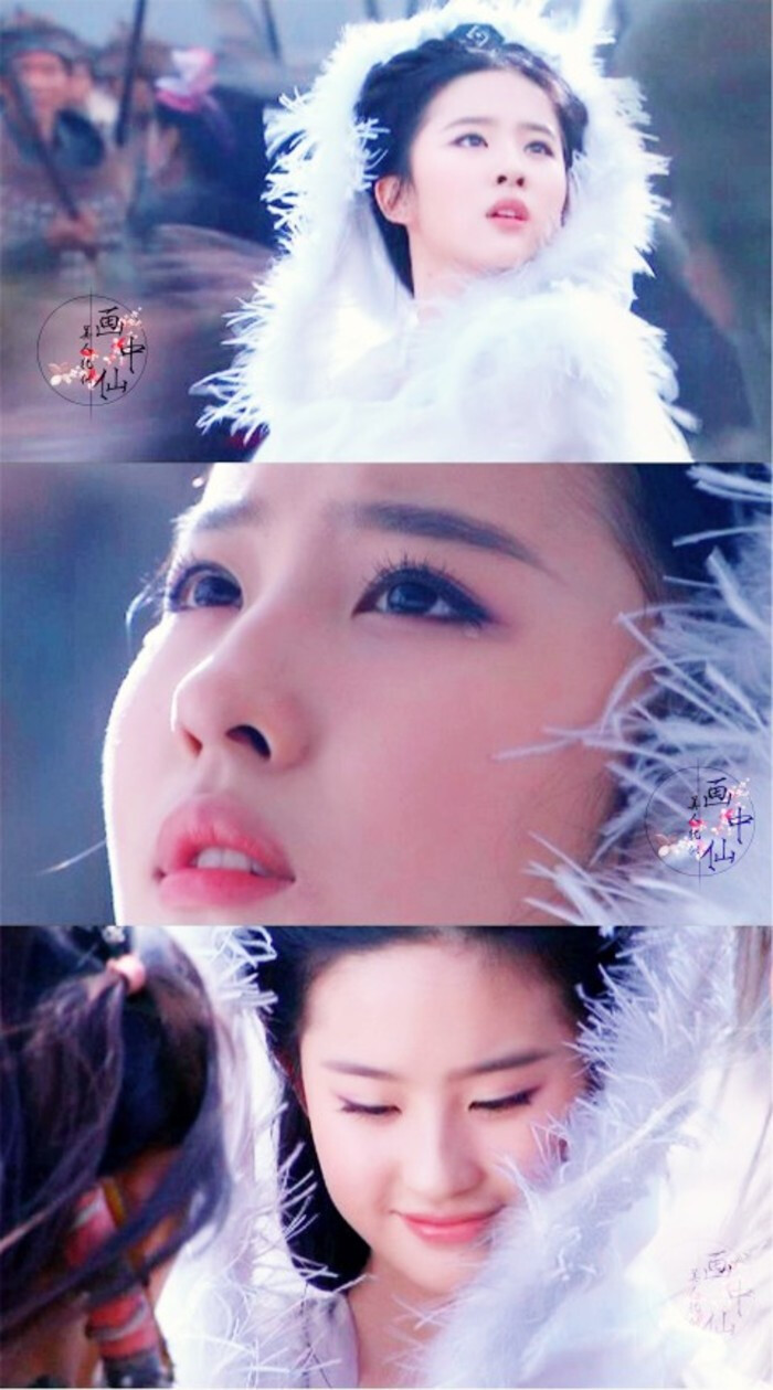 刘亦菲《神雕侠侣》【小龙女】云深雾淡隙白衣,水畔琴轻月渐微.