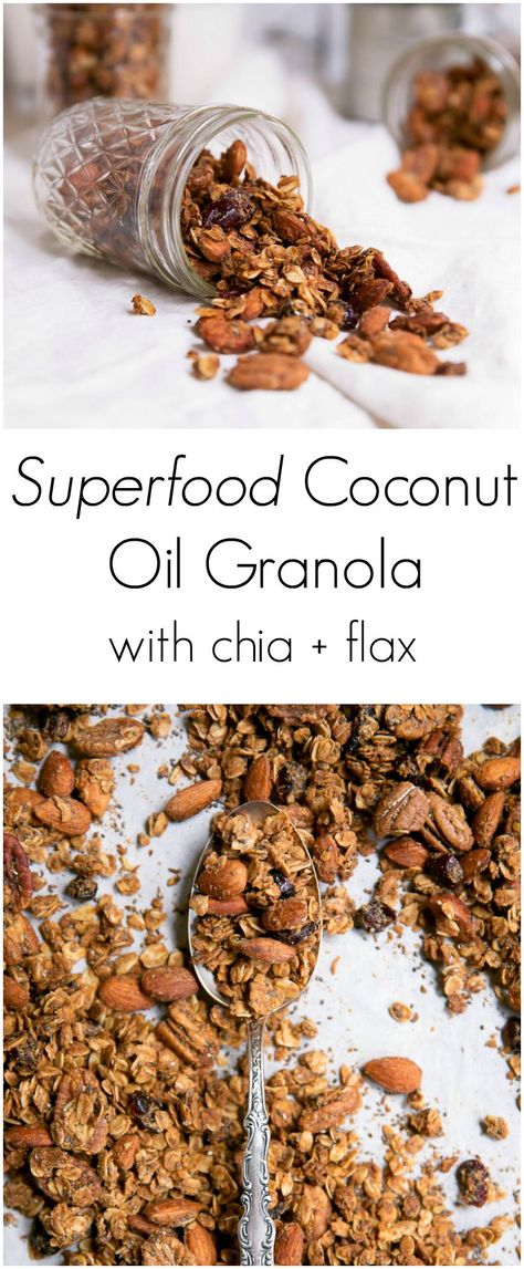 healthy coconut oil granola naturally sweetened with honey.