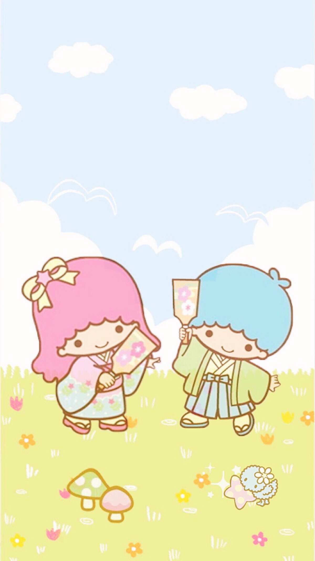 自创的,双子星,美乐蒂,大耳狗 sanrio手机壁纸哦,萌坏了,分享给你们.