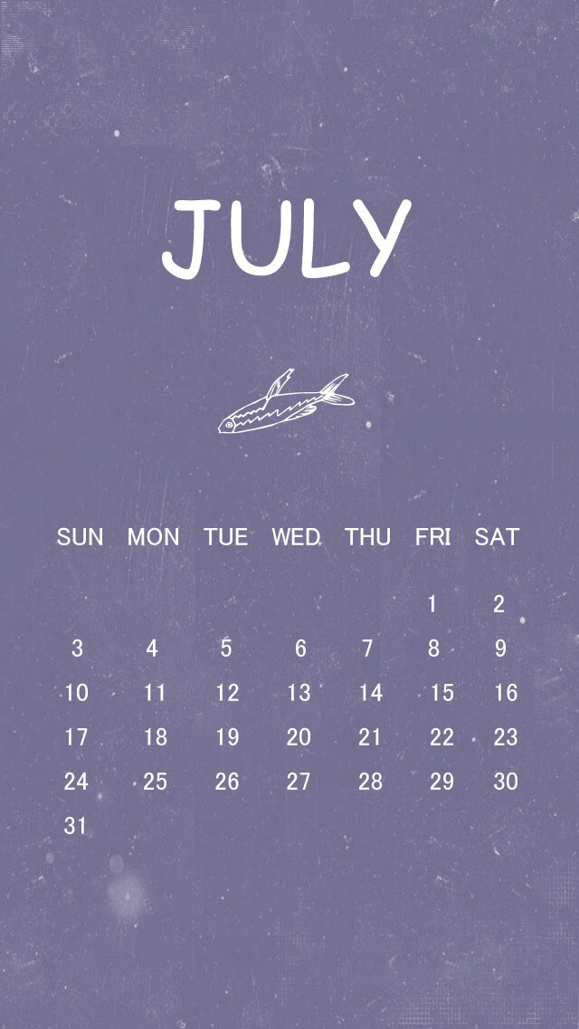 7月日历表打印图片